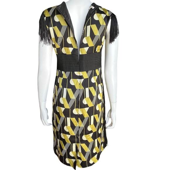 Maggy London Womens Vintage Fringe Silk Cocktail Mini Dress - Picture 3 of 11